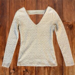 Jennifer Lopez Textured Beige Top